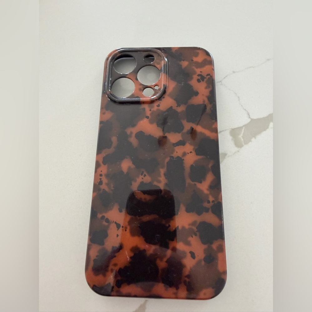 Tortoiseshell Pattern Phone Case - Brown & Black